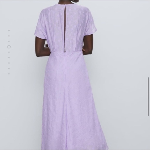 NWT Zara Cap Sleeved Lightweight Flowy V-Neck Draped Purple Maxi Dress Size XS - Picture 10 of 15